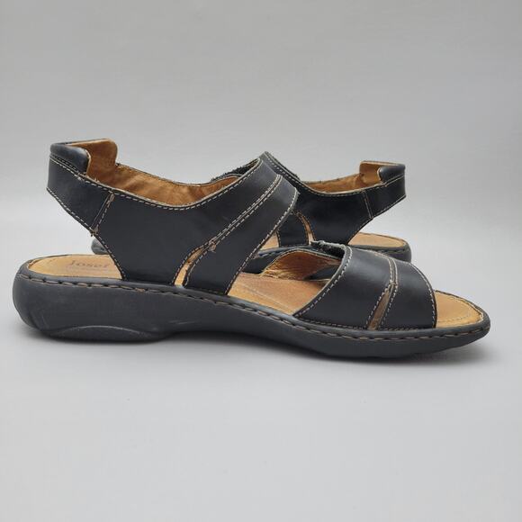 Joseph Seibel Sandals Womens Size 41 / 10 US Black Debra Leather Comfort - Picture 2 of 12